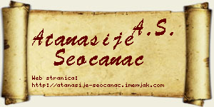 Atanasije Seočanac vizit kartica